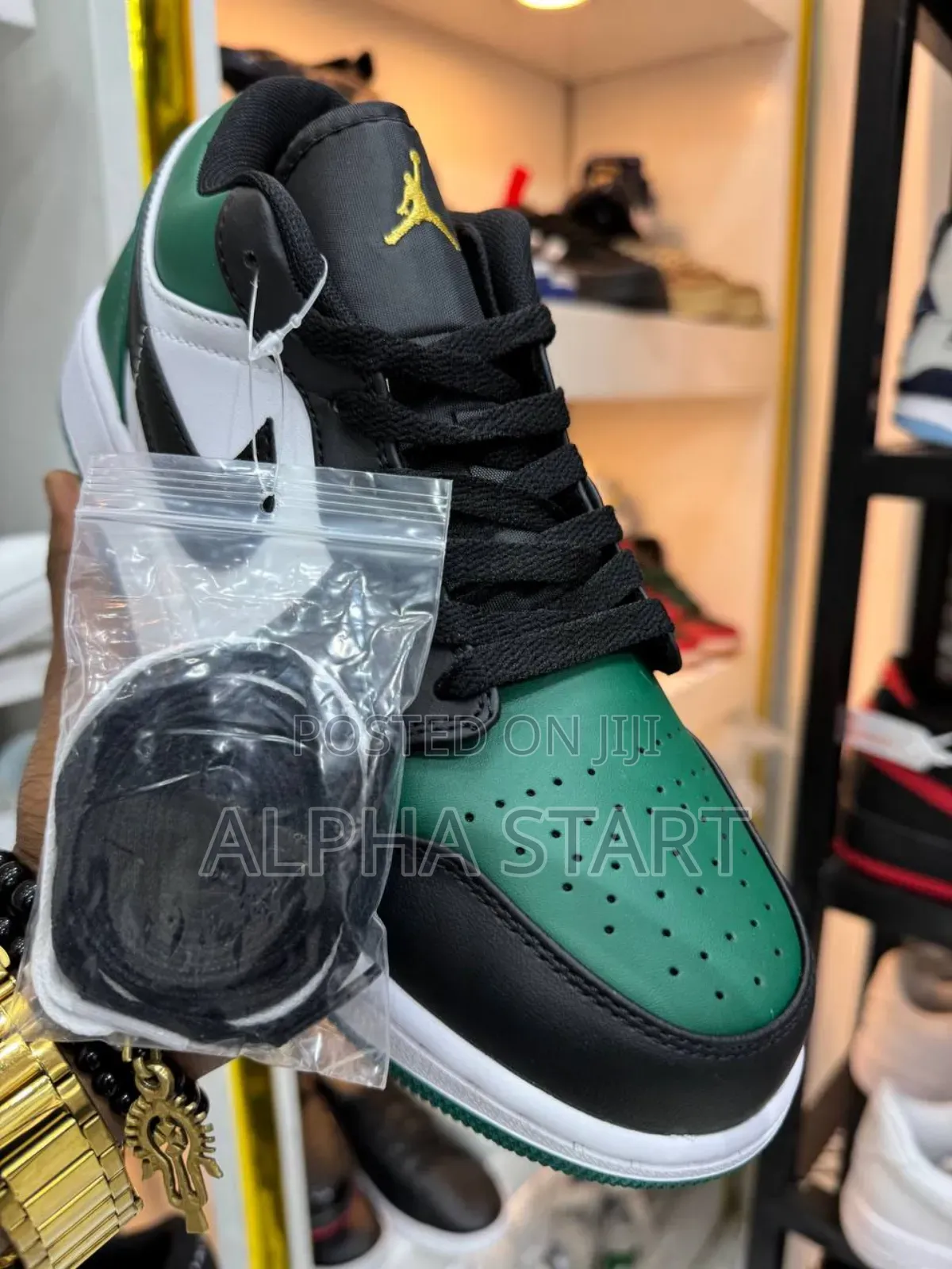 Jordan 1 Ell Green White 1low High Master Quality Smooth Sneakers