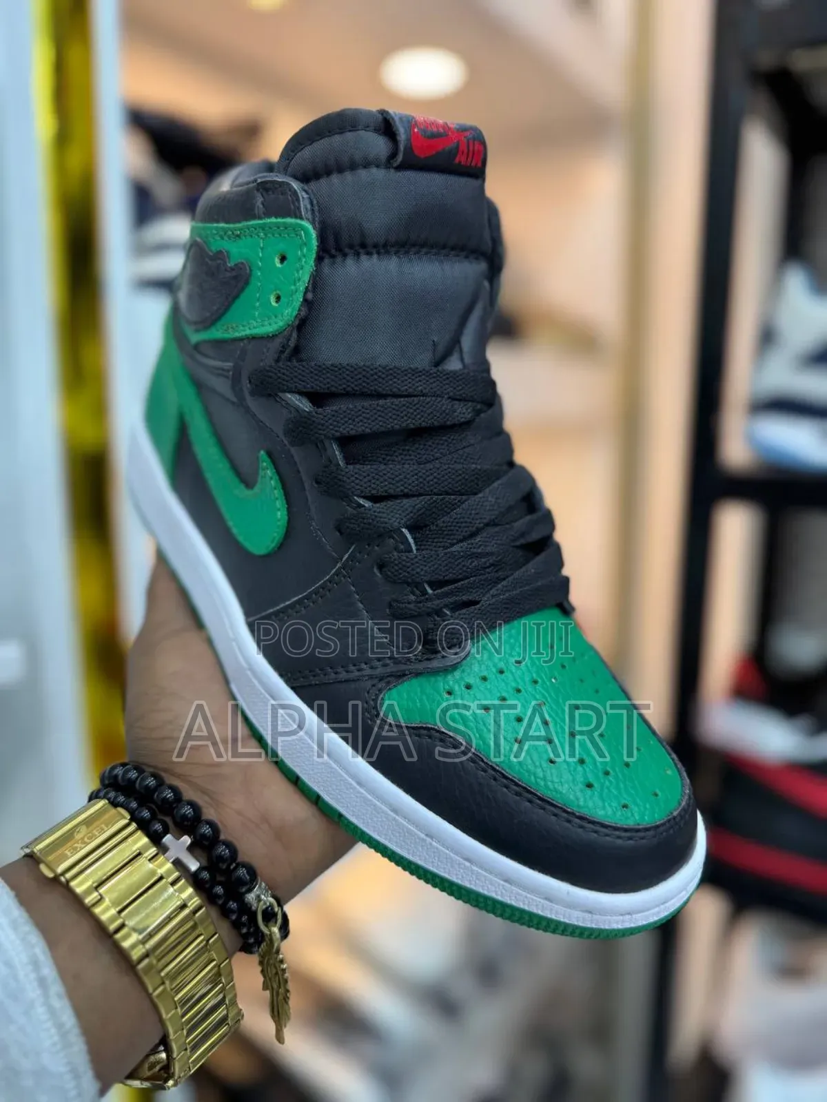 Jordan1ell Boots Green Brawin High High Master Quality Smooth Sneakers