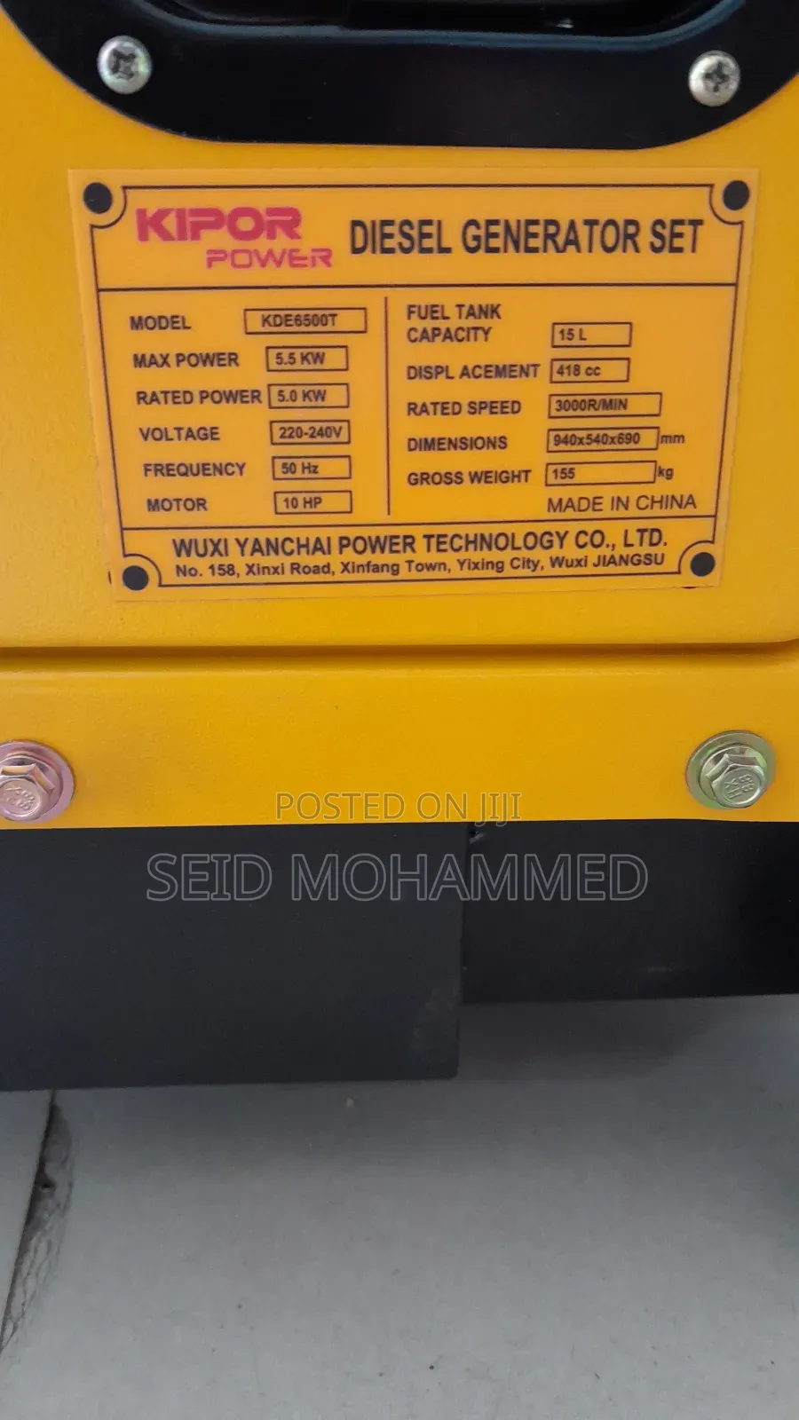 Silent Diesel Kipor Generator 5kw