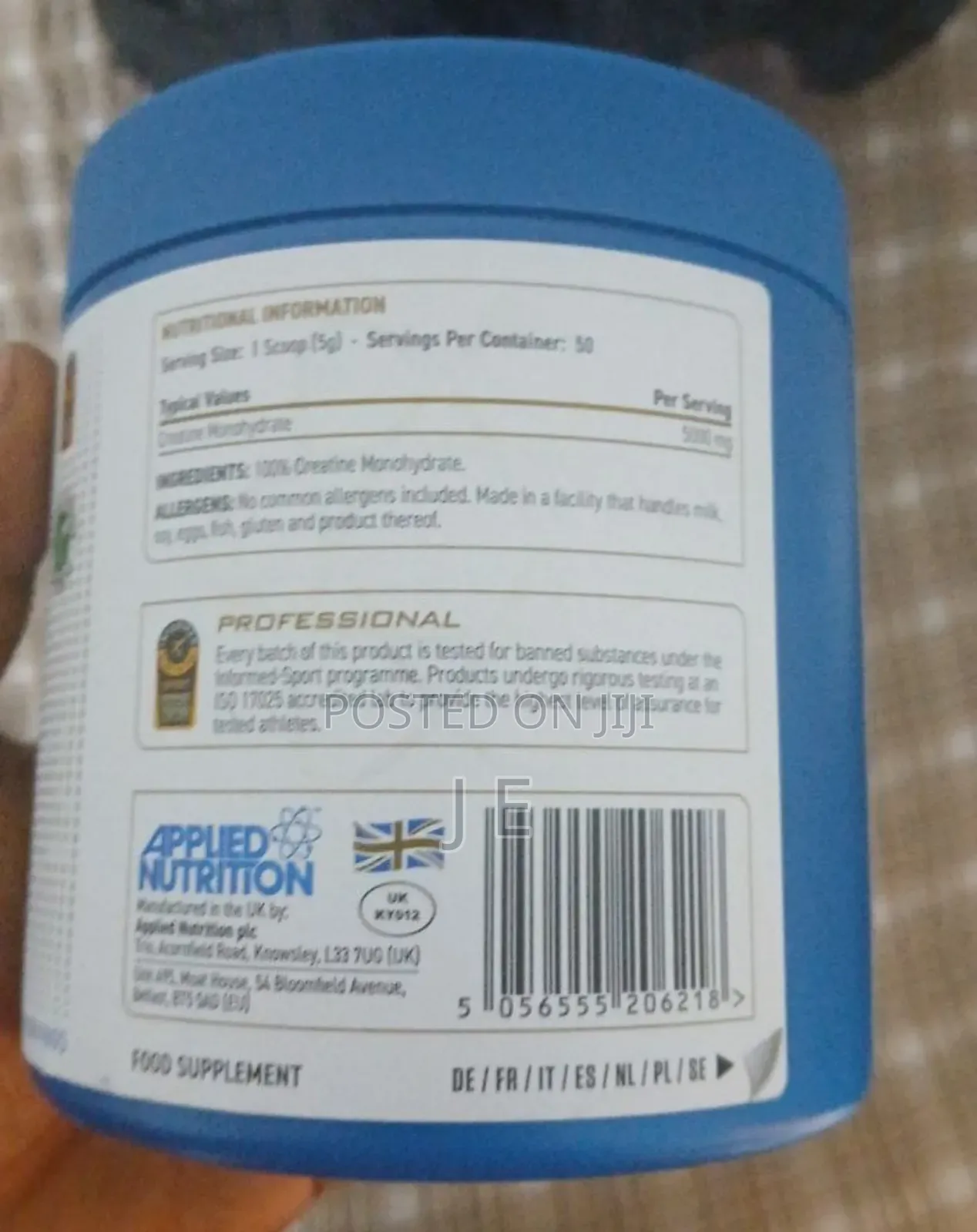 Micronized Creatine Monohydrate Applied