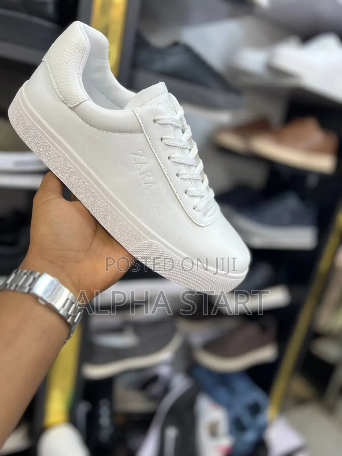 Zara Jo Full White High Master Quality Flat Lather Shoes for Man's