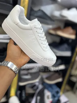 Zara Jo Full White High Master Quality Flat Lather Shoes for Man's