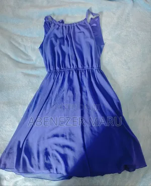Royal Blue Sleeveless Flowy Mini Dress With Ruched Waist – Size M