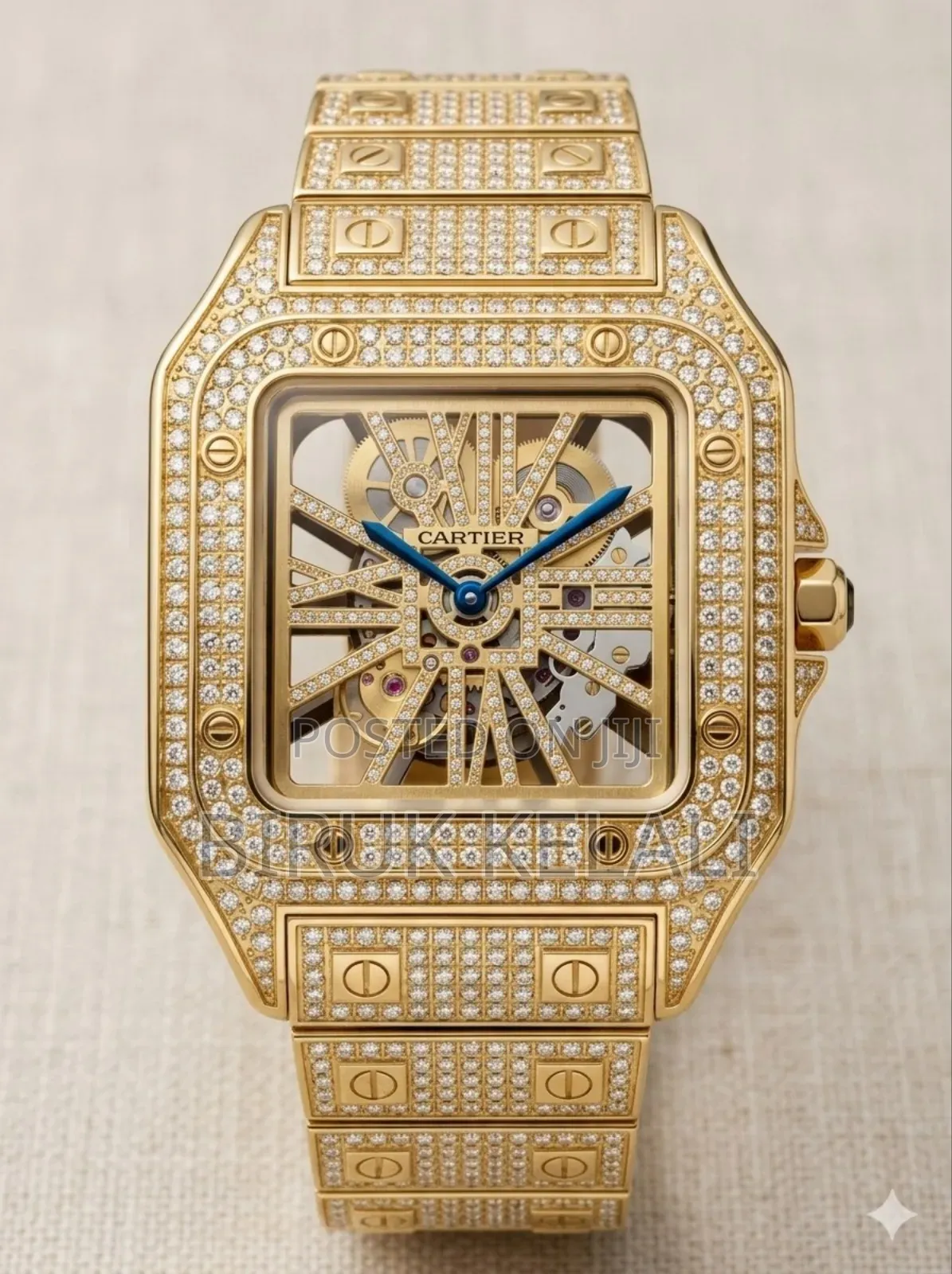 Cartier Men's Iced Out Chain Watch