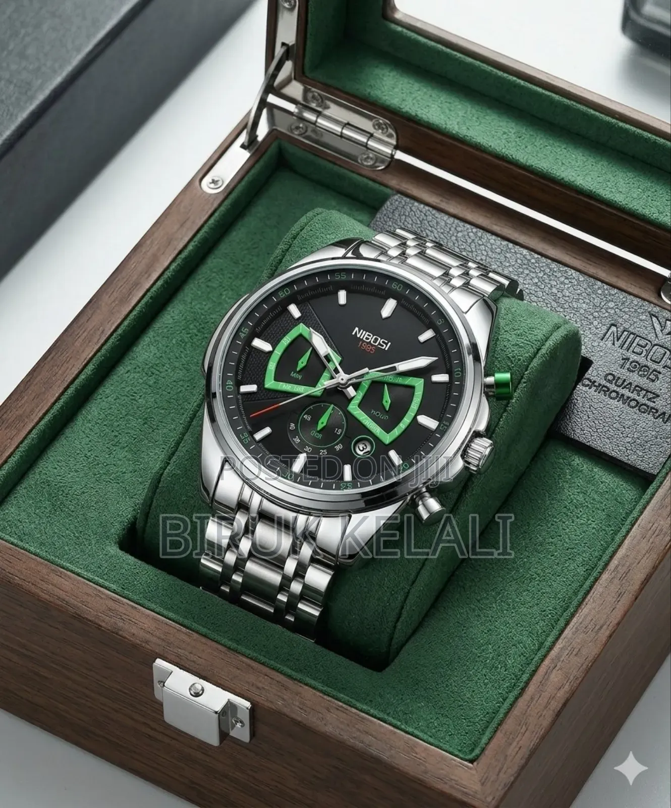 Nibosi Silver Black Men's Classic Watch
