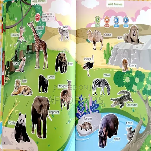 ለህጻናት ስማርት ትምህርታዊ መጫወቻ – ከ260+ ቃላት እና ሙዚቃ ጋር መስተጋብራዊ ድምጽ ያለው መጽሐፍ