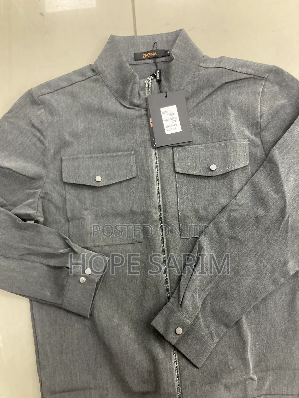 New Zegna Grey Men's Zip Jacket