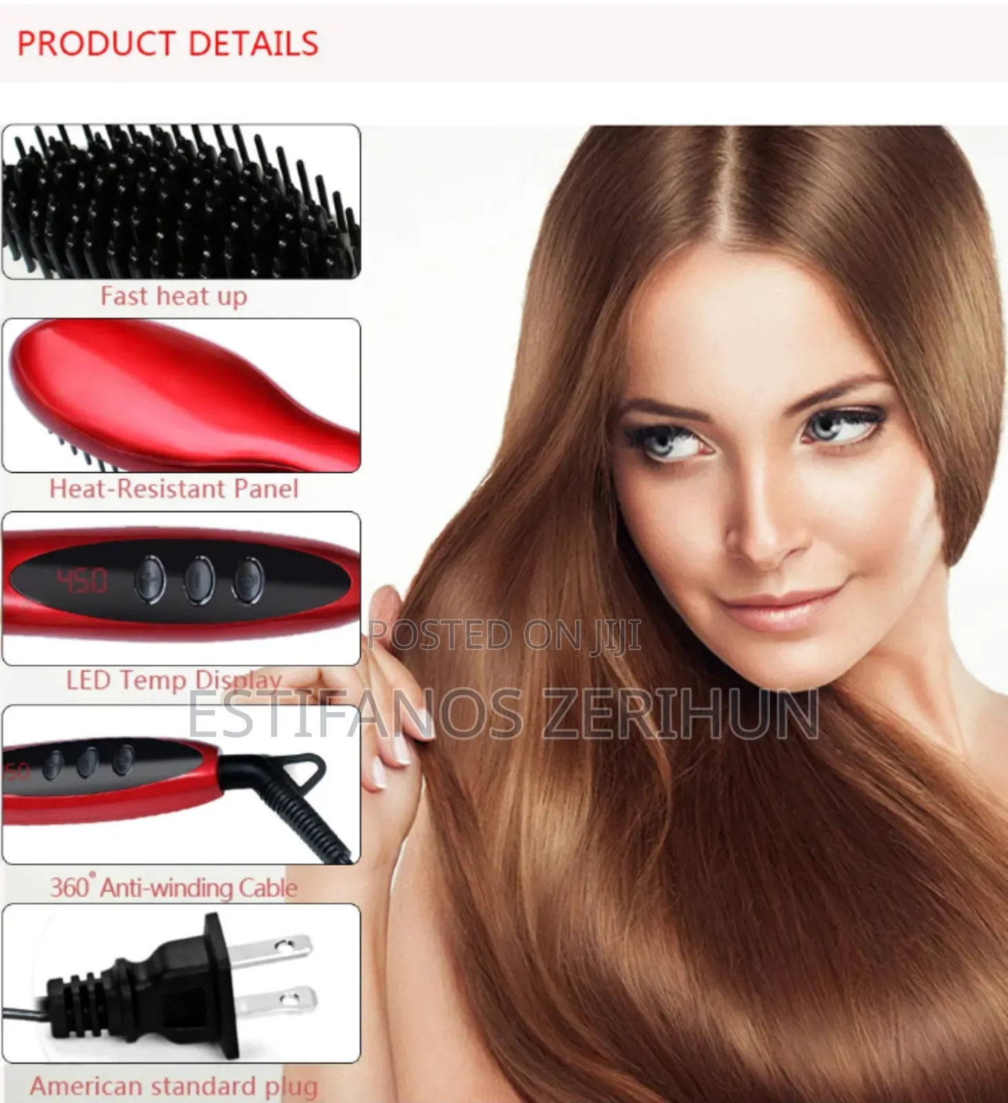 Kemei Professional Hair Straightener Brush