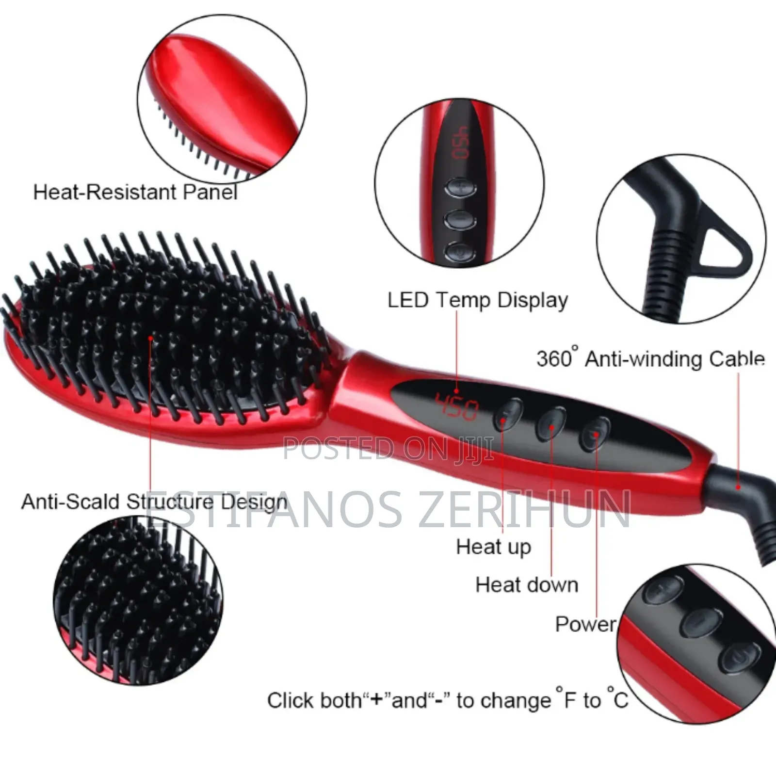 Kemei Professional Hair Straightener Brush