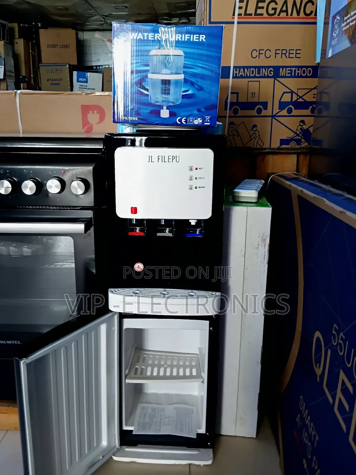 Jl Filepu Standing Water Dispenser Black Silver
