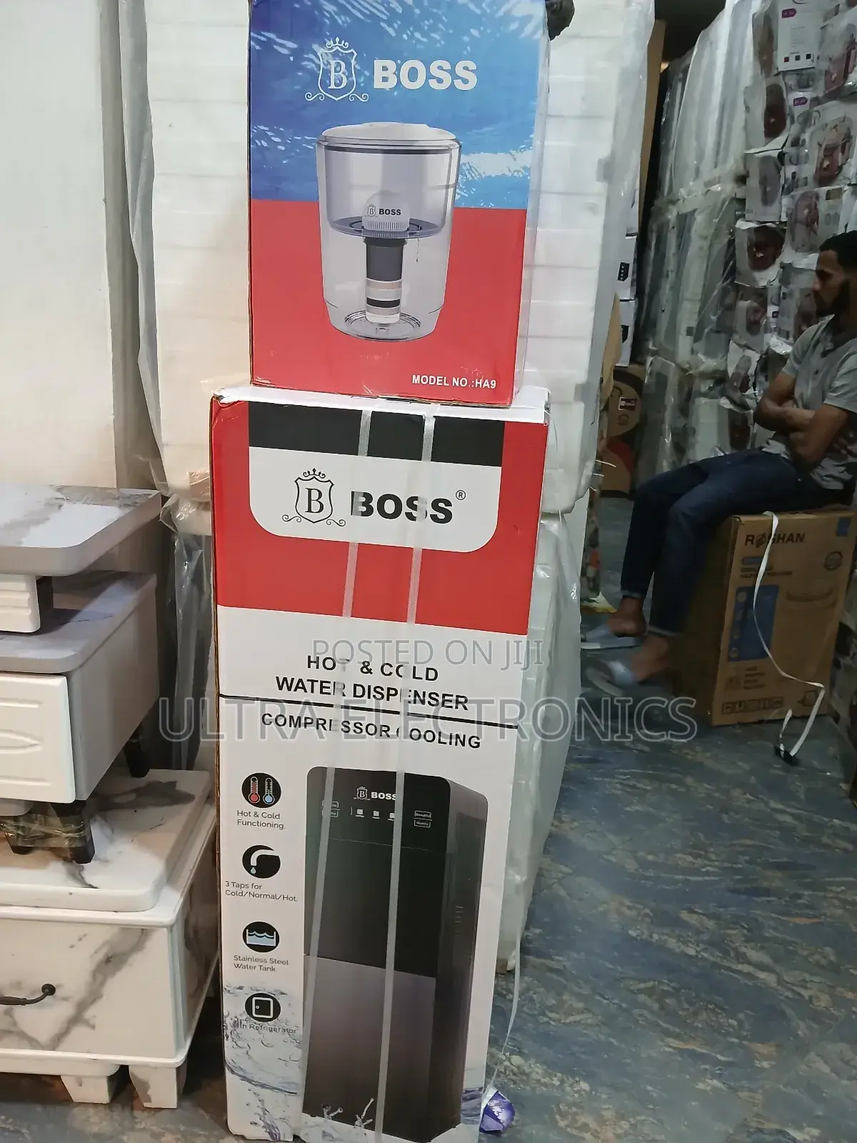 Water Dispenser Boss Hot Cold, Model Number Ha9. Features: