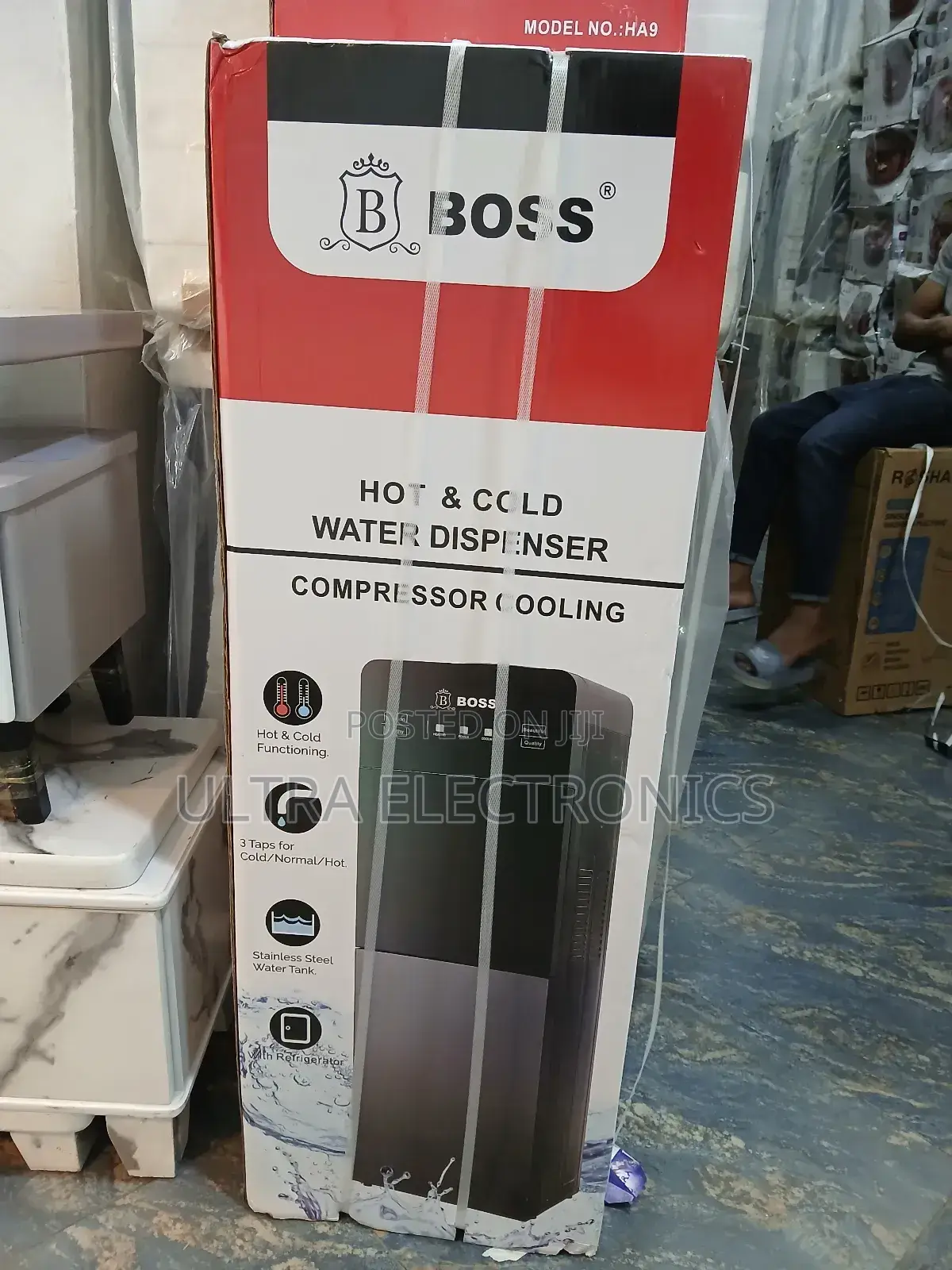Water Dispenser Boss Hot Cold, Model Number Ha9. Features: