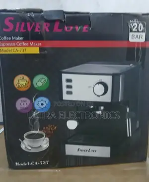 Silver Love Ca-737 Semi-Automatic Espresso Coffee Maker. 20 Bar