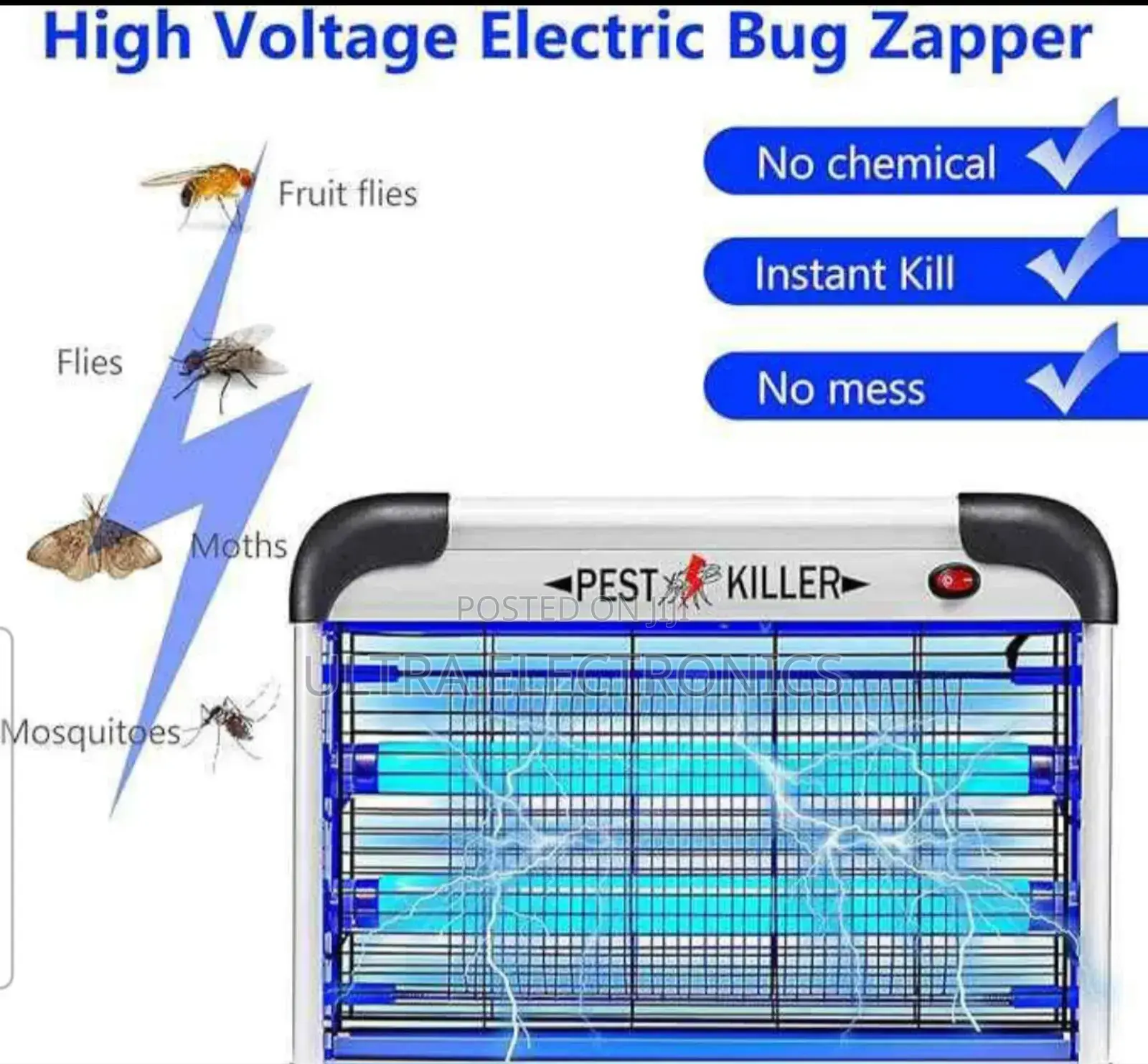 Killer High Voltage Electric Bug Zapper Designed for Indoor Pest