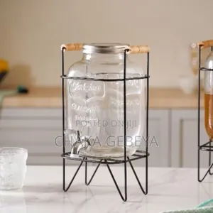 5l Glass Dispenser Jar With Stand – For Beverages, Gift Ready