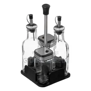 Glass Condiment Dispenser Set – For Salt, Pepper, Oil, Vinegar