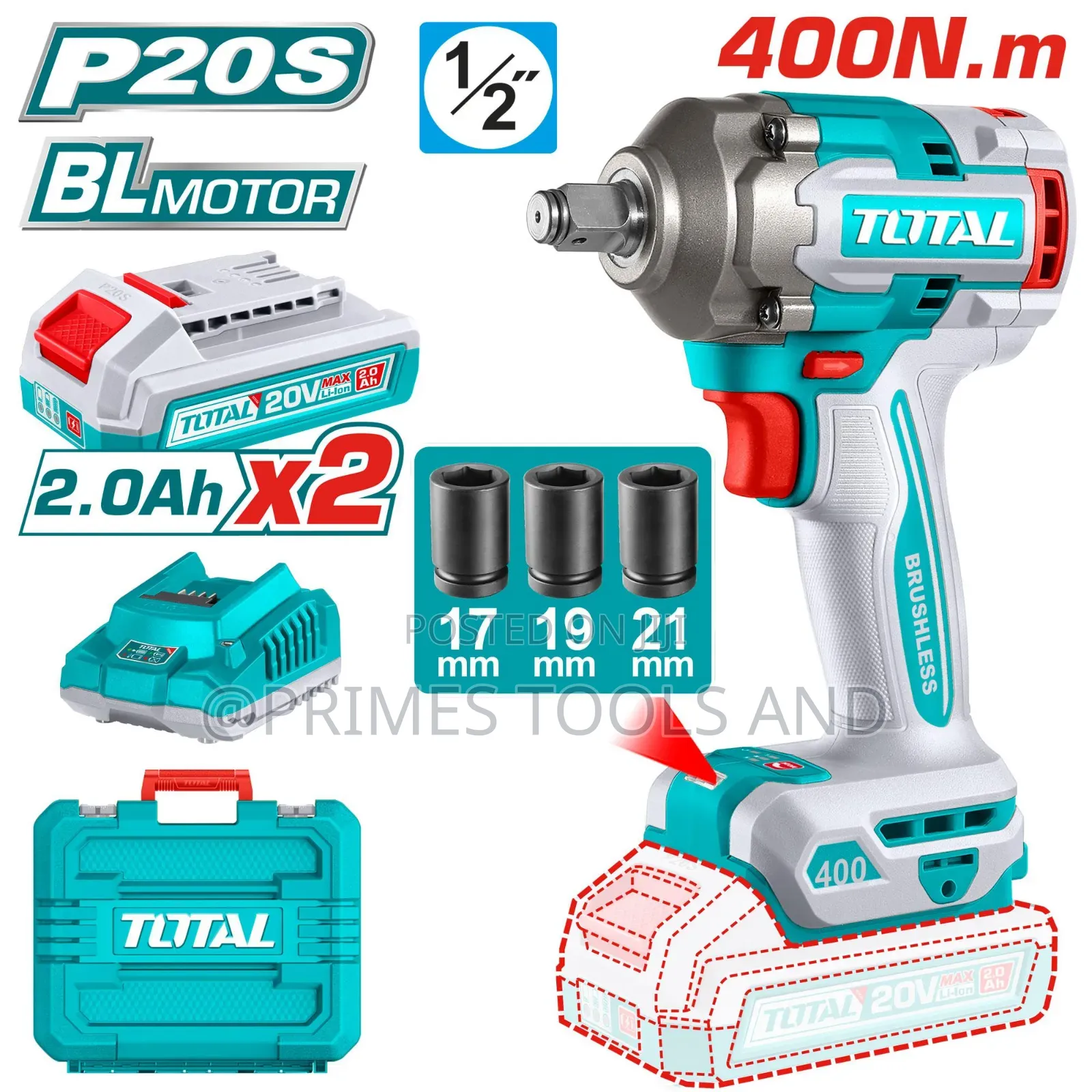 Total Impact Wrench Cordless | High Torque Professional Power Tool