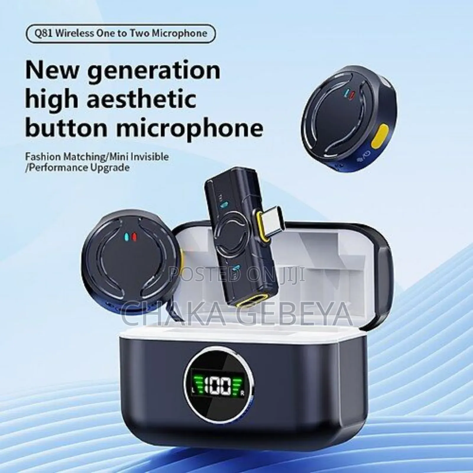 2-in-1 Wireless Lapel Microphone – Dual Mics, Noise Reduction,