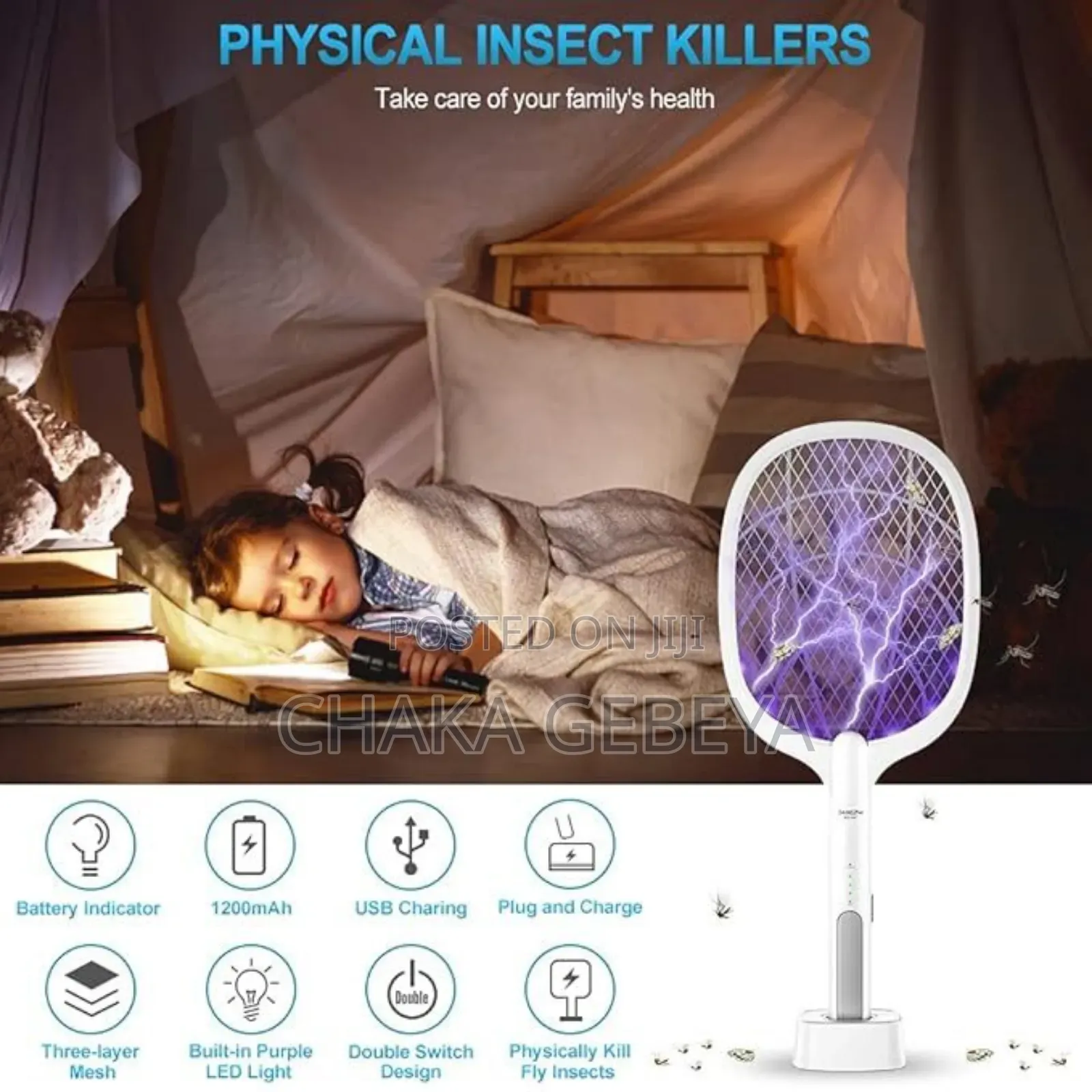 Zap Mosquitoes Two Ways! Handheld Swatter Or Automatic Uv Trap