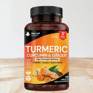 Turmeric, Curcumin, Ginger 180 Tablets 2600mg