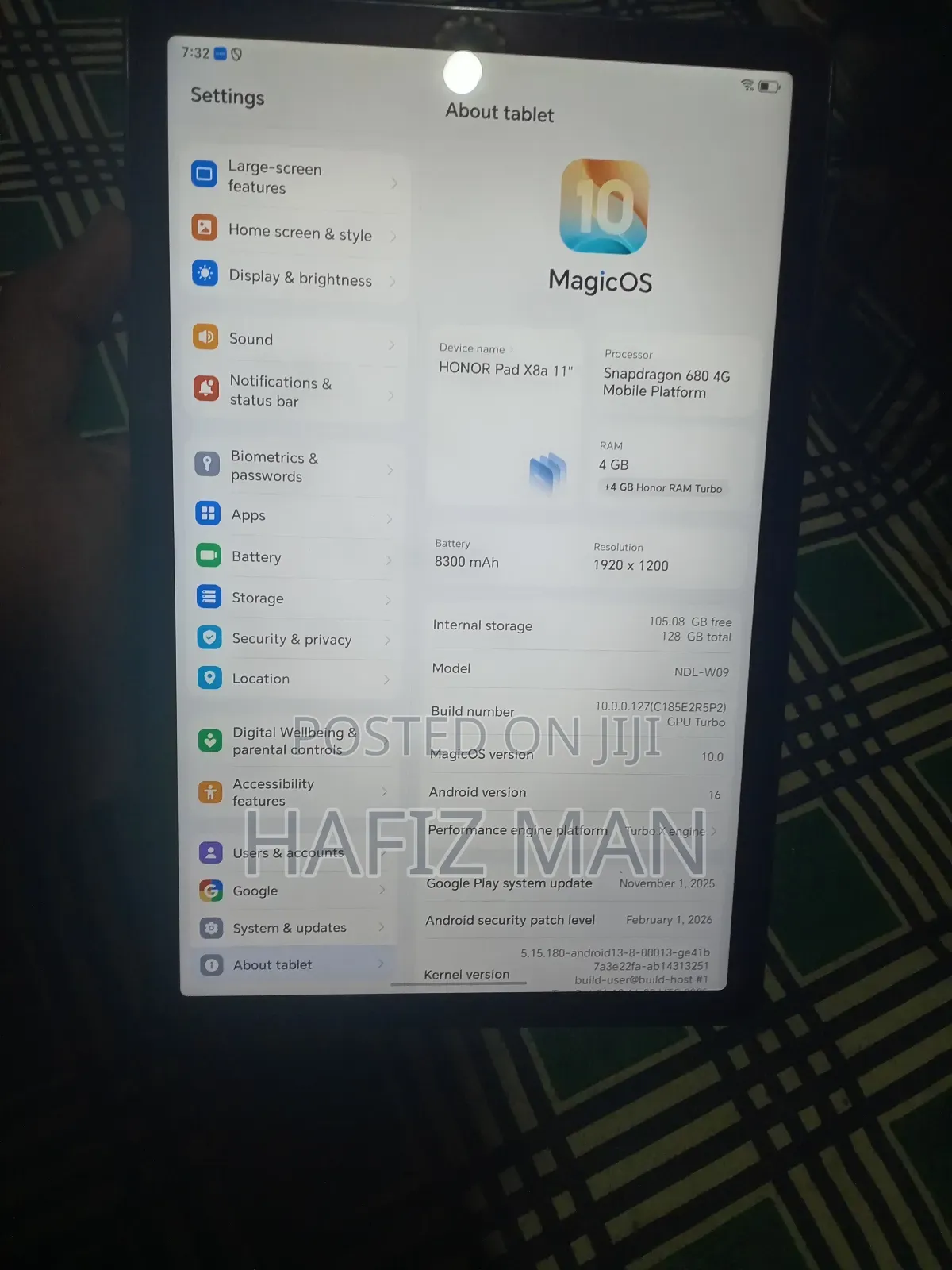 New Honor Pad X8 128 GB Silver