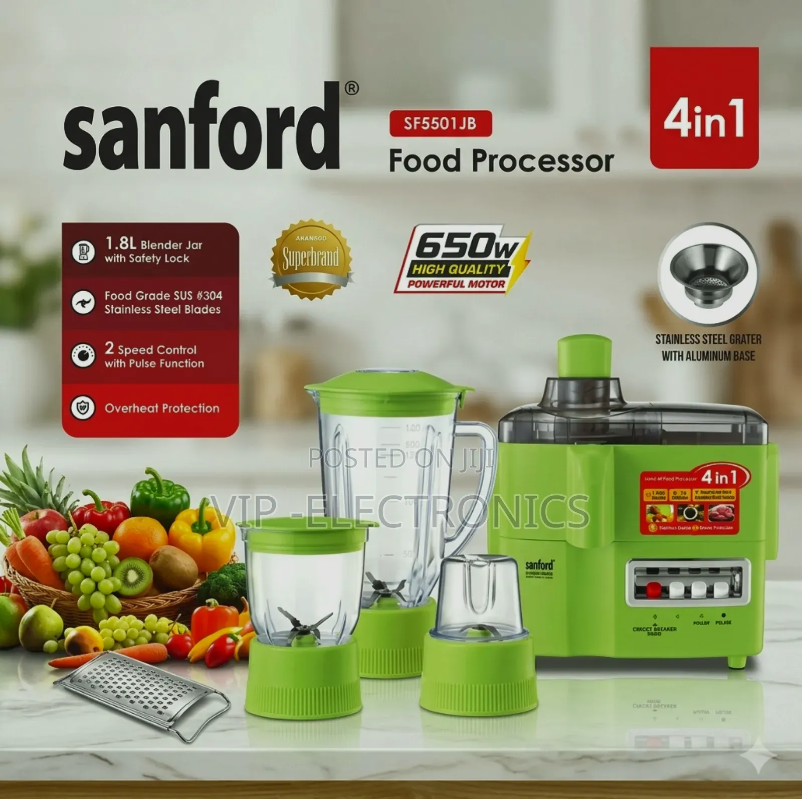Sanford Juicer 4-in-1 Food Processor (Sf5501jb) – 650w