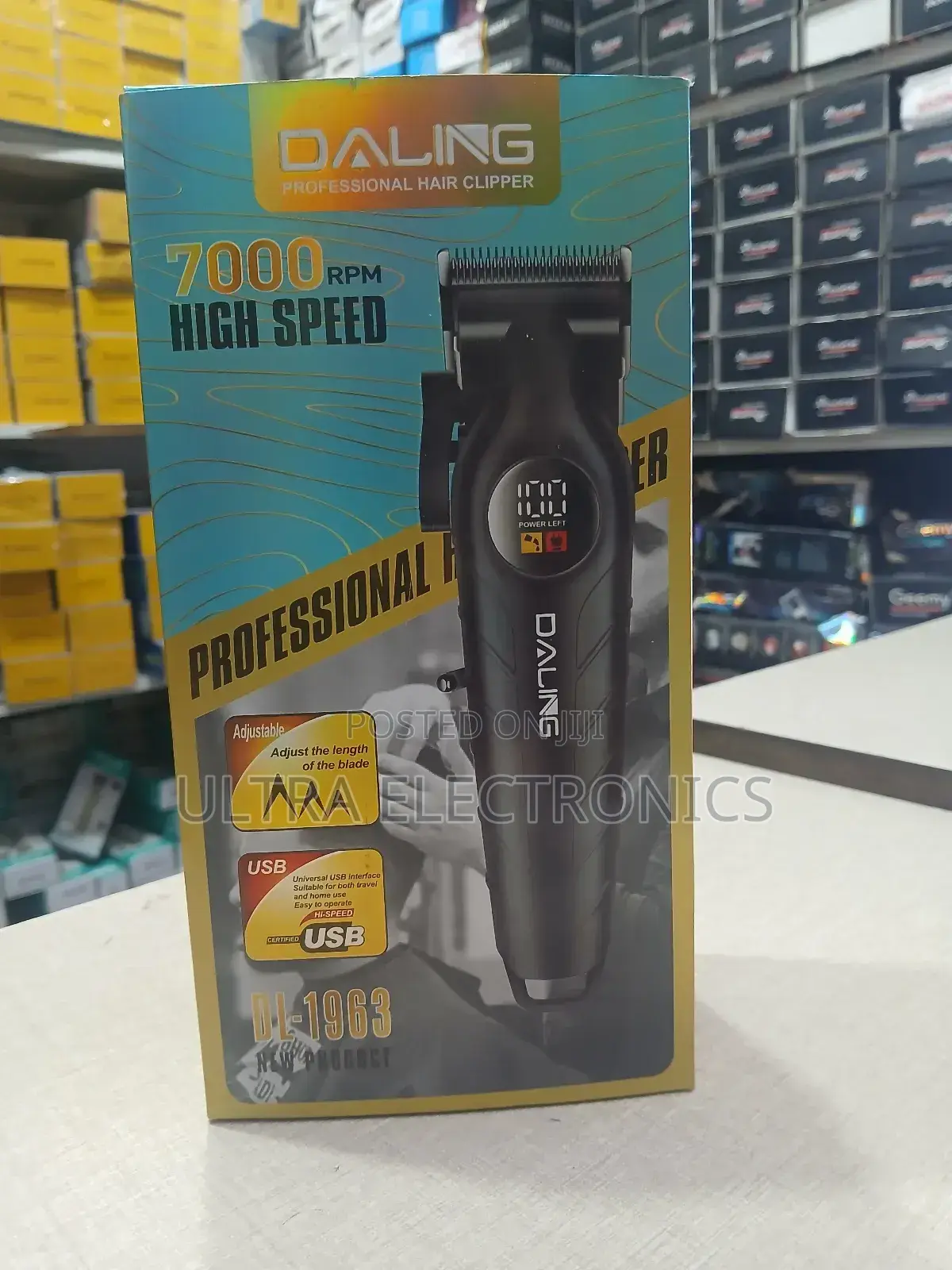 የፀጉር ማሽን Daling Dl-1963 Professional Hair Clipper.Features a 7000 RPM