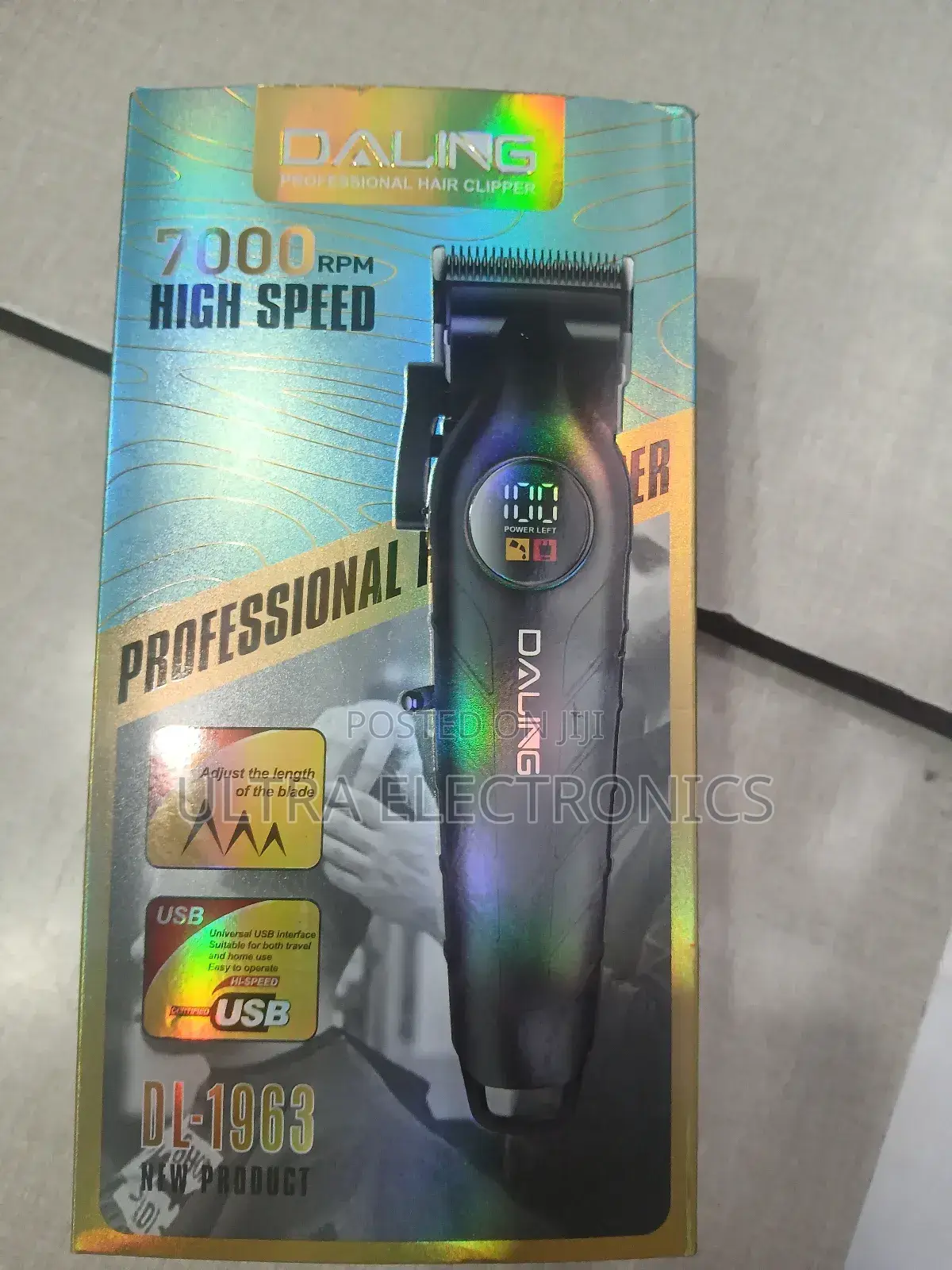 የፀጉር ማሽን Daling Dl-1963 Professional Hair Clipper.Features a 7000 RPM