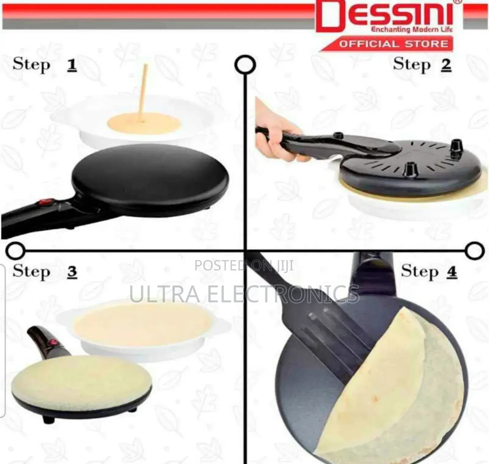 Crepe Maker Dessini Regina 3 Sets ☛ቂጣ በቀላሉ ለመስራት