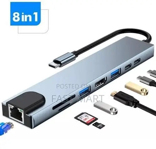 8in1 Usb C Hub Adapter for sale - Fast Mart Price: ETB 2,799 on Jiji ...