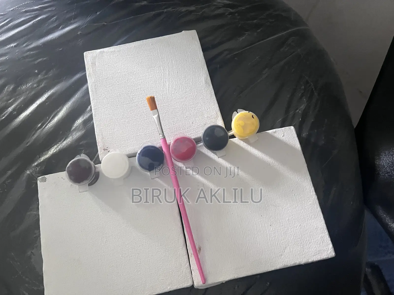 3 Mini Canvas 1 Brush 6color Paint