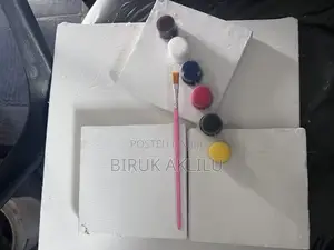 3 Mini Canvas 1 Brush 6color Paint