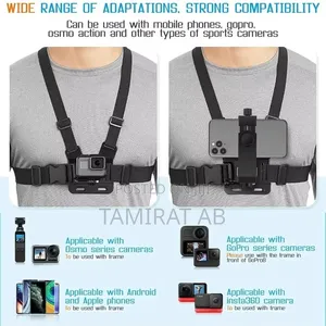 Universal Adjustable Chest Mount Harness for Smartphones Action Camera