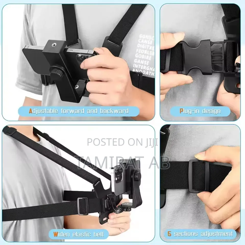 Universal Adjustable Chest Mount Harness for Smartphones Action Camera