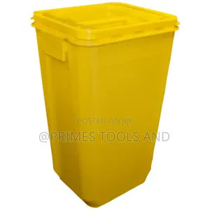 Heavy-duty Yellow Plastic Waste Bin -