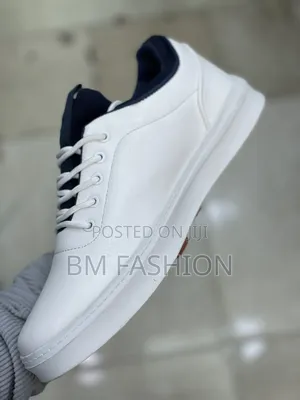 All White Lacoste Men's Flat Shoes