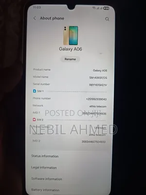 New Samsung Galaxy A06 128 GB Gold