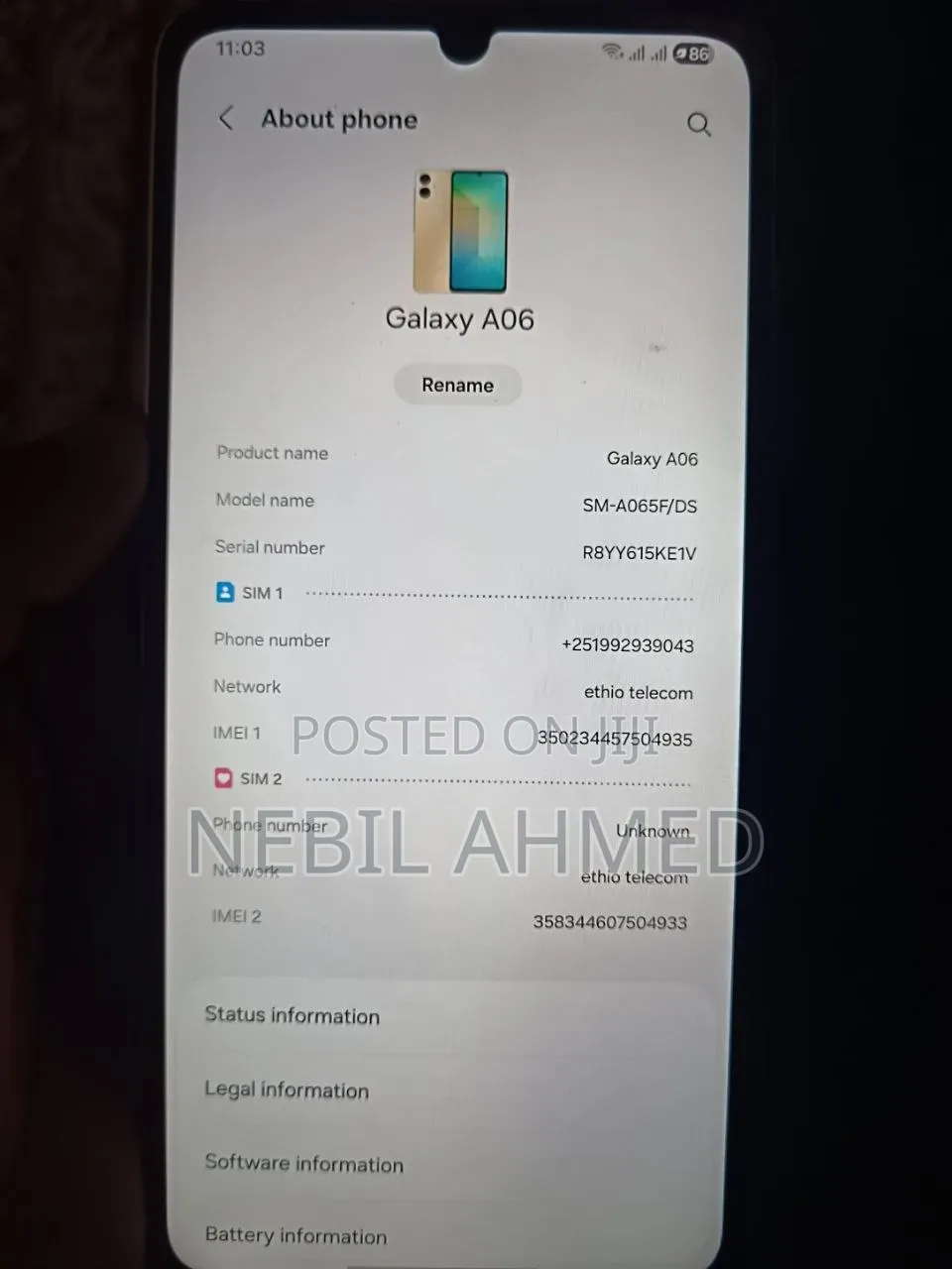 New Samsung Galaxy A06 128 GB Gold