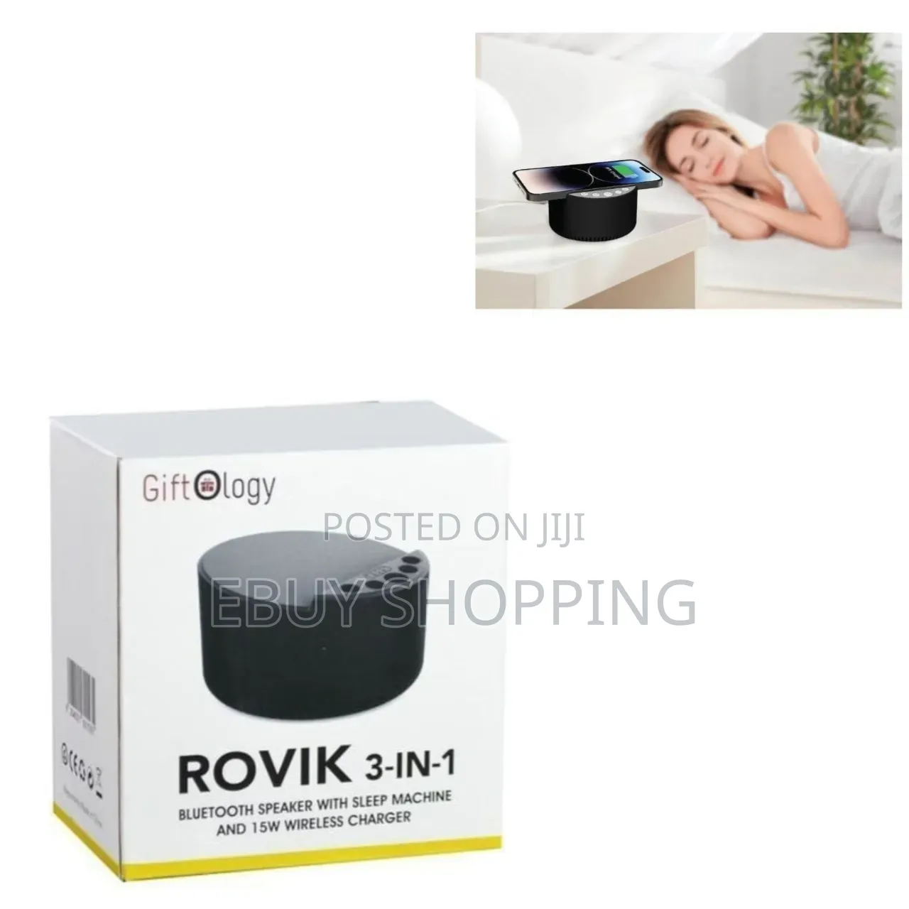 Rovik 3-in-1 Bluetooth Speaker With Sleep Machine Wireless Charger