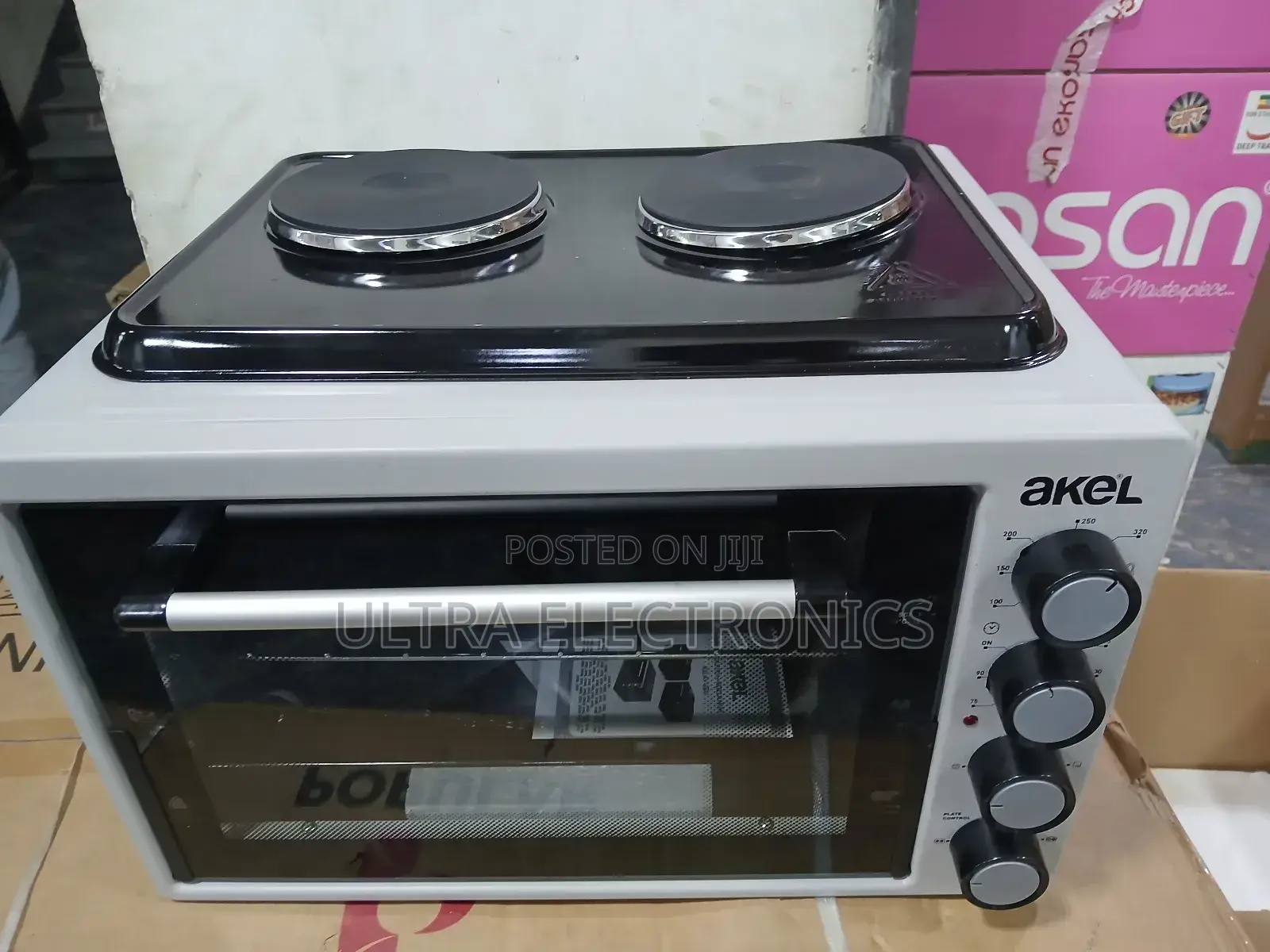 Oven Akel Branded Mini Electric Featuring Two Integrated Hot Plates