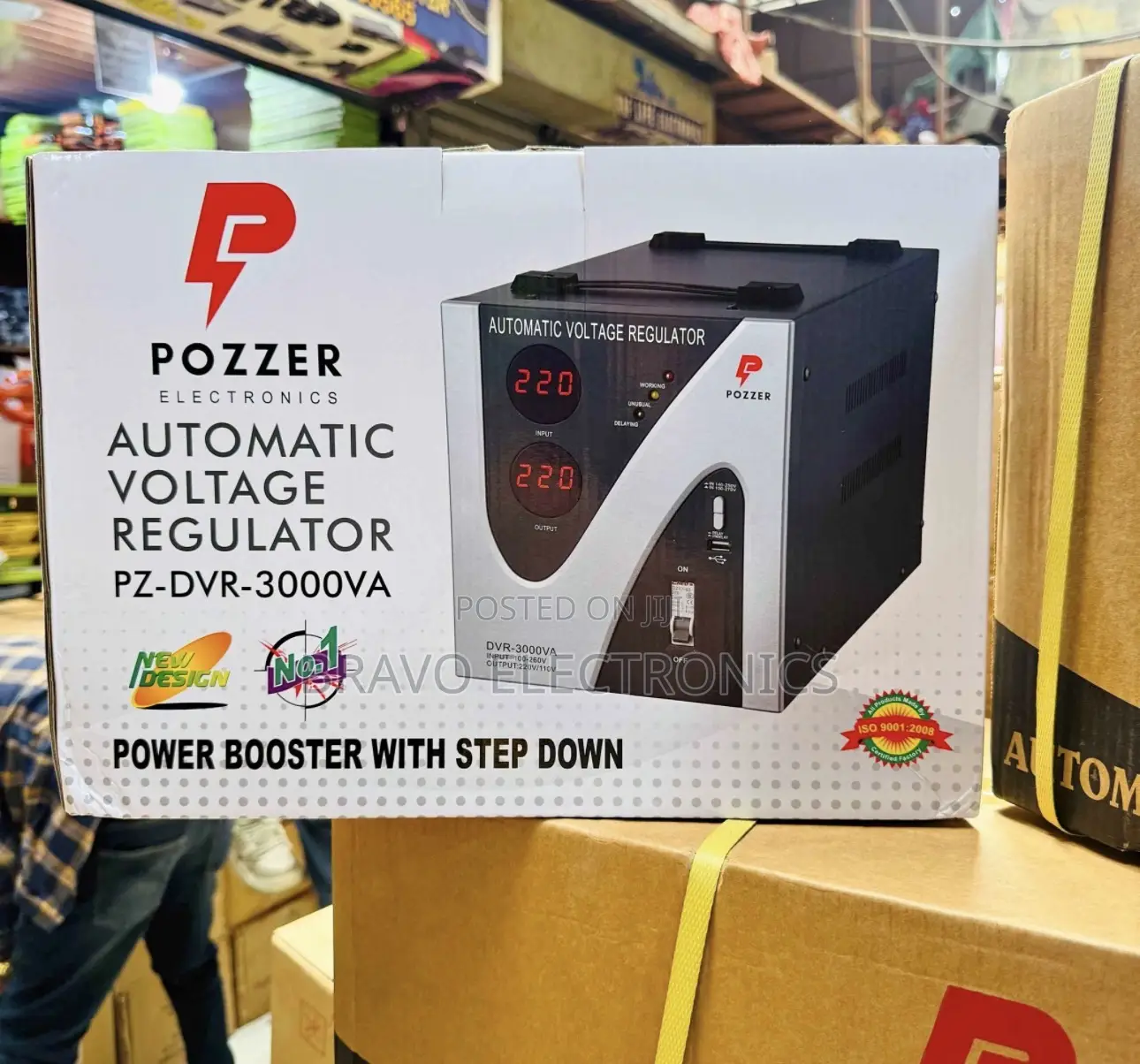Pozzer Automatic Voltage Stabilizer 3000watt Servo Motor