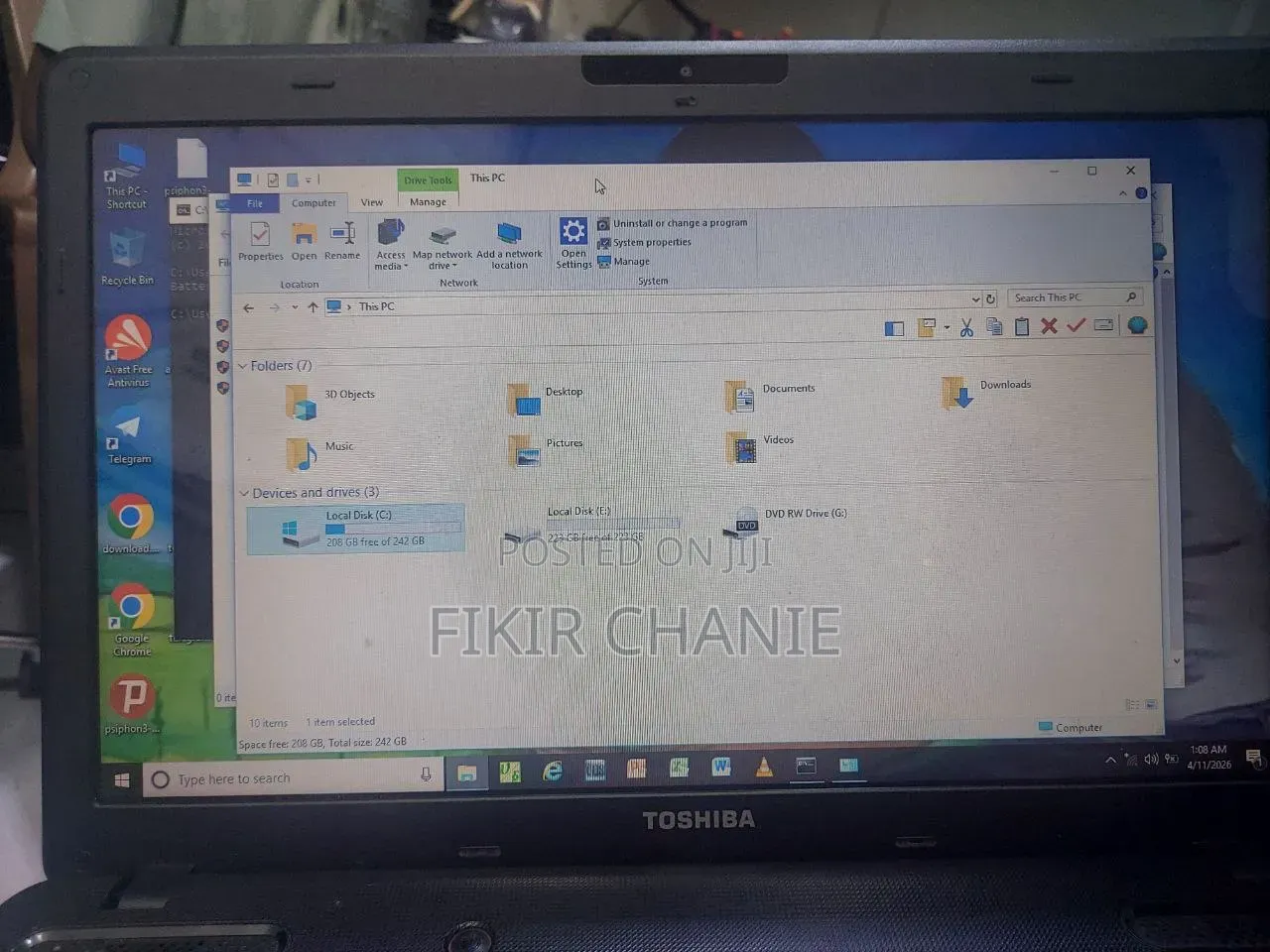 Laptop Toshiba 8GB Intel Core i5 HDD 500GB