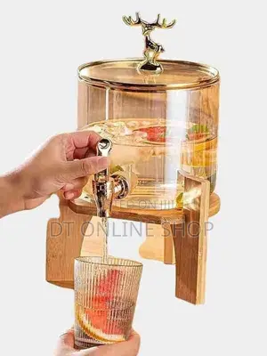 3.6l Glass Dispenser Jar With Bamboo Stand