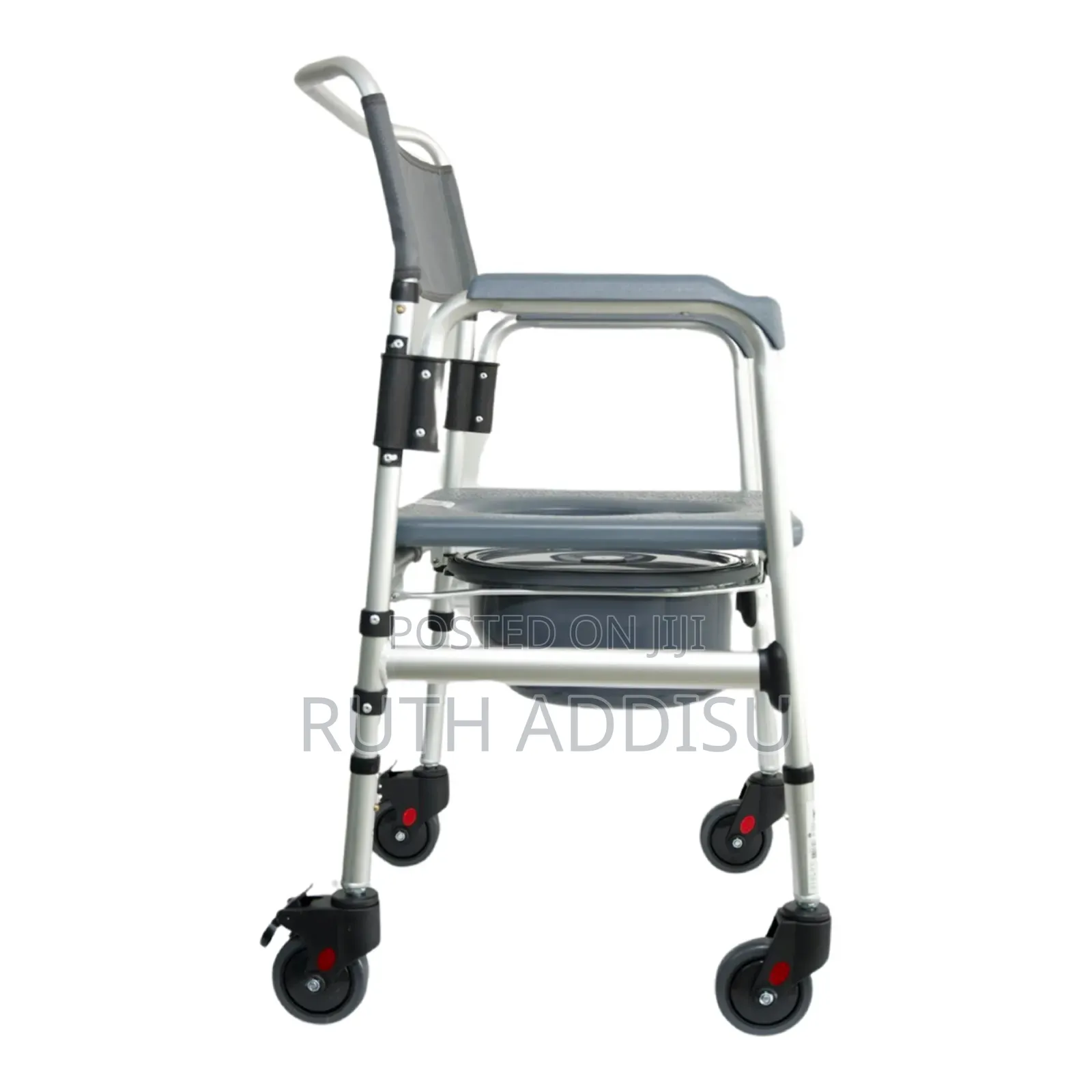 Dortala Toilet Commode Wheelchair, Multifunctional Rolling Commode Cha