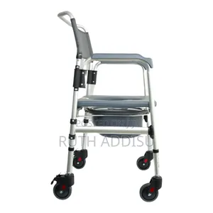 Dortala Toilet Commode Wheelchair, Multifunctional Rolling Commode Cha