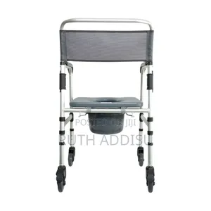 Shower Wheelchair 17.7in Aluminum Alloy Commode Bathroom Wheelchair