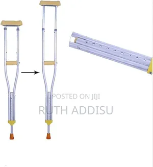 Silted Crutch Old Man Walking Stick Double-Lift Cane Underarm Aluminum