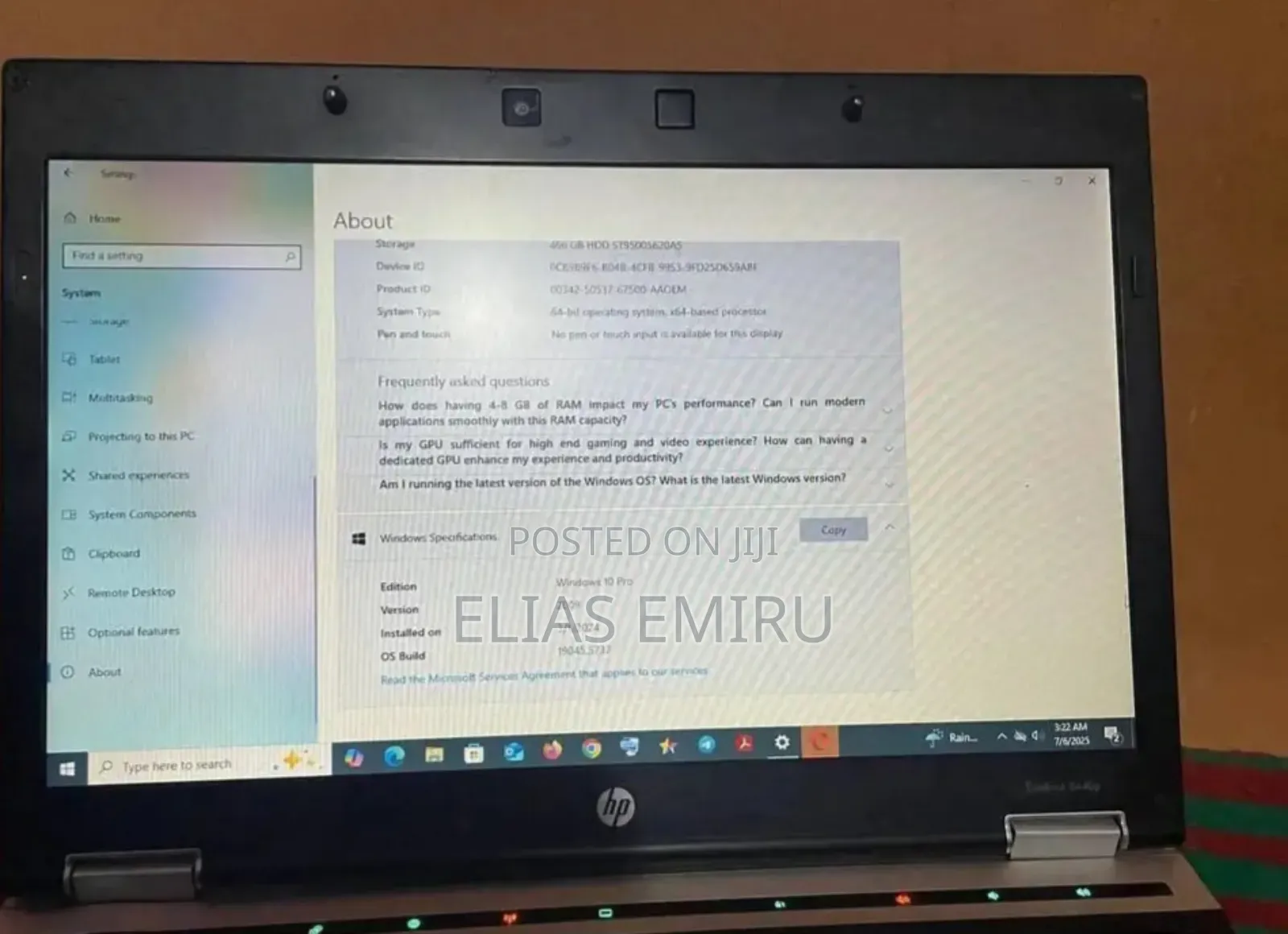 Laptop HP 250 G1 4GB Intel Core i5 HDD 500GB