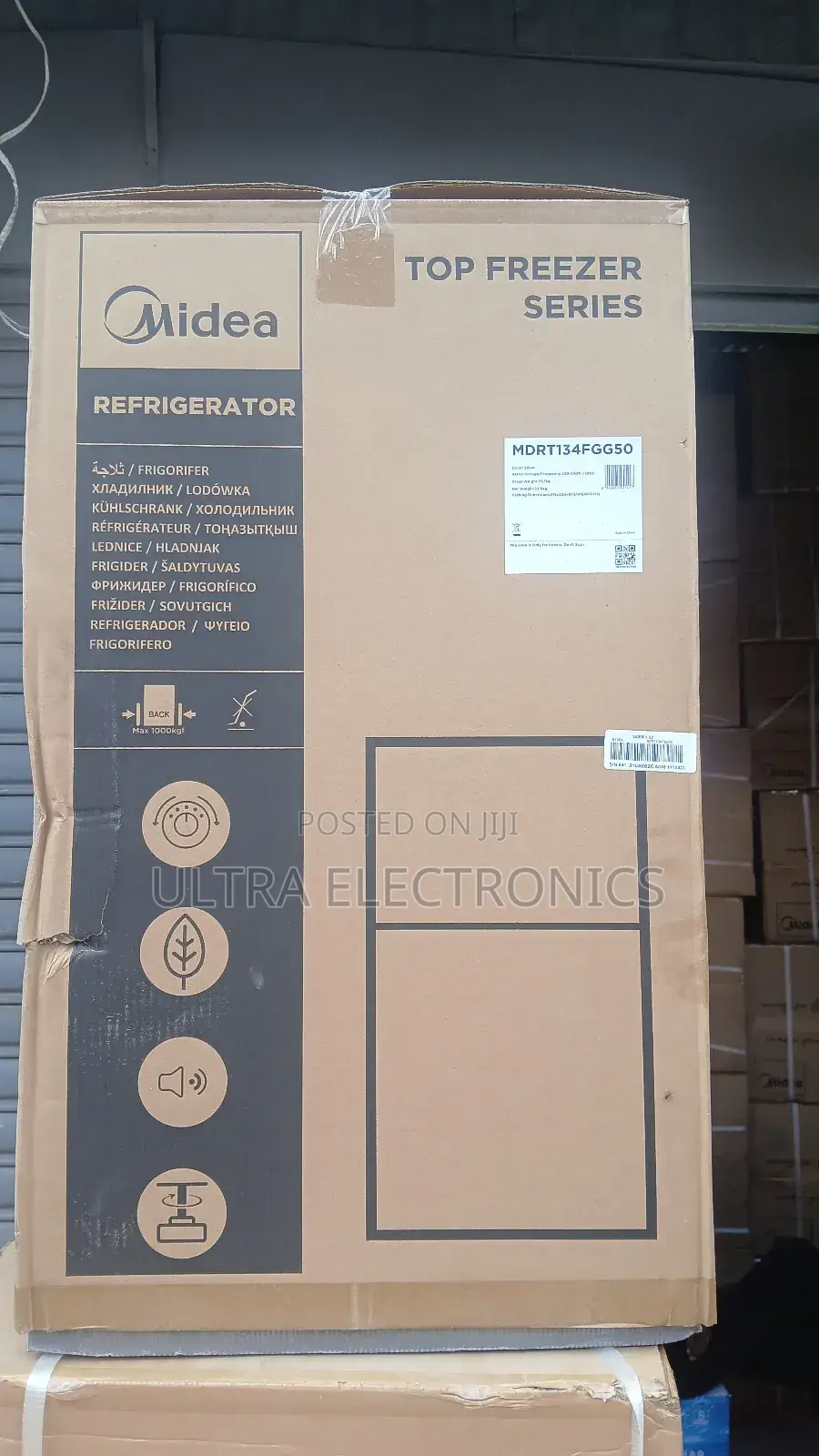 Midea Refrigerator Shown in the Image Is a Top Freezer Series 134l