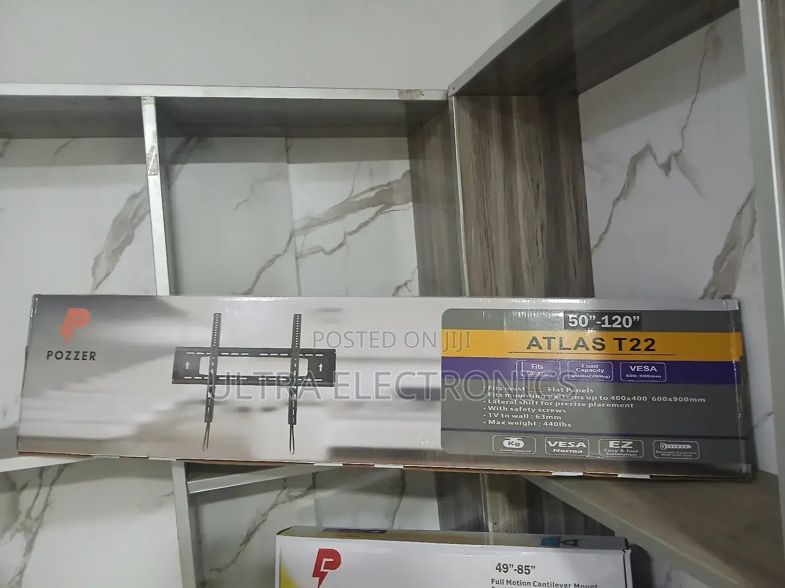 Pozzer Atlas T22 Flat Panel Tv Wall Mount. Screen Size 120 Inch